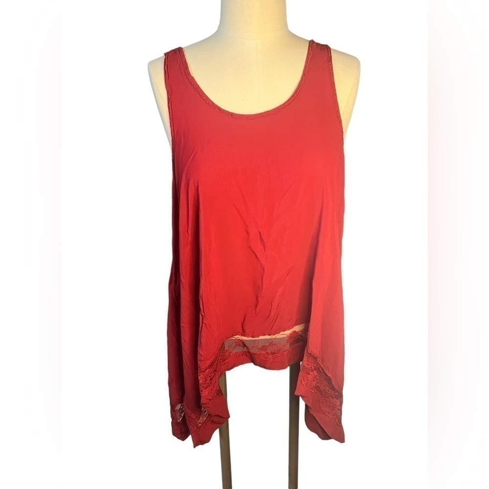 FREE People red  high low tank
